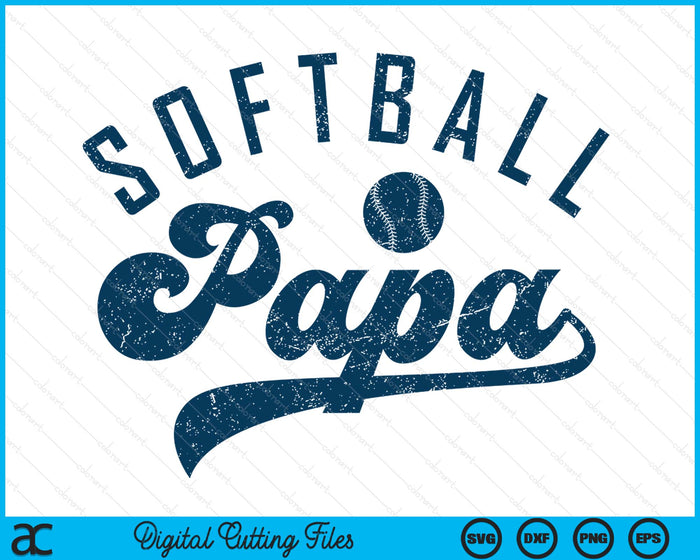 Softball Papa Gifts Father's Day SVG PNG Digital Printable Files