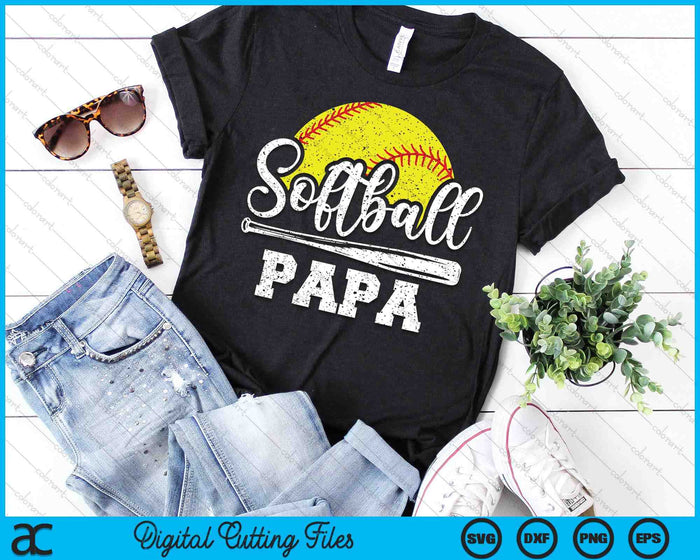 Softball Papa Softball Player Game Day Father's Day Gift SVG PNG Digital Cutting Files