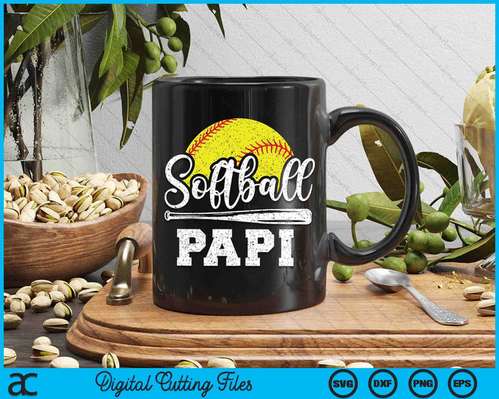 Softball Papi Softball Player Game Day Father's Day Gift SVG PNG Digital Cutting Files