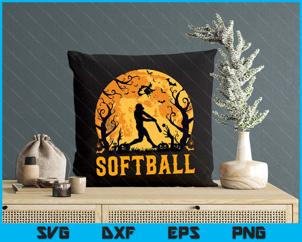 Softball Player Halloween Spooky Softball Lover Halloween SVG PNG Digital Cutting File