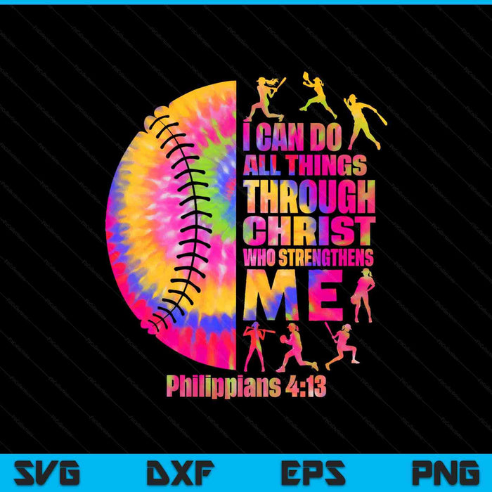 Softball Christian Christ tie dye SVG cut file