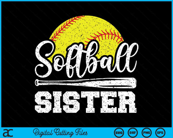 Softball Sister Softball Player Game Day Mother's Day Gift SVG PNG Digital Cutting Files