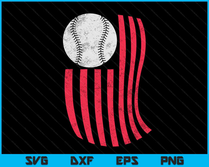 Softbal USA Amerikaanse vlag Vintage 4 juli SVG PNG digitale snijbestanden