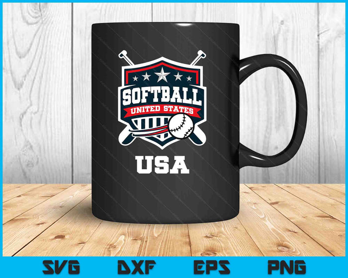 Softball USA Support The Team USA Flag SVG PNG Digital Printable Files