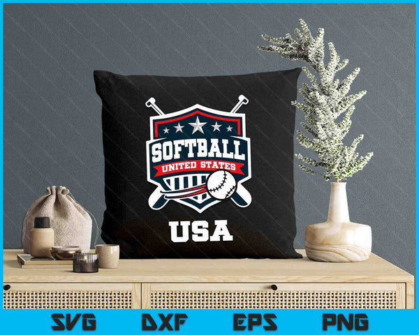 Softball USA Support The Team USA Flag SVG PNG Digital Printable Files