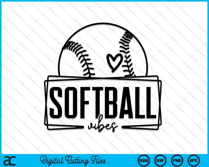 Softball Vibes Game Day Sports SVG PNG Digital Printable Files