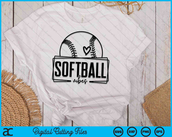 Softball Vibes Game Day Sports SVG PNG Digital Printable Files