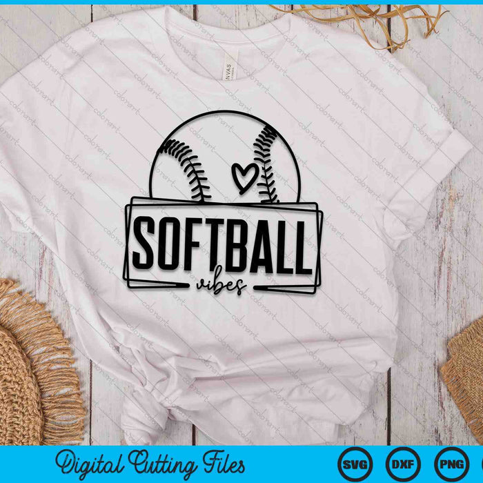 Softball Vibes Game Day Sports SVG PNG Digital Printable Files