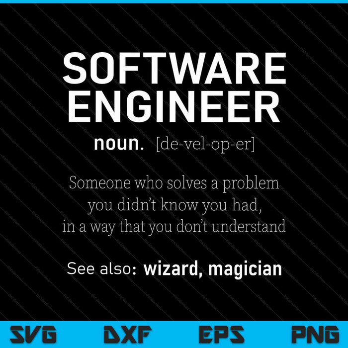 Software Engineer Definitie SVG PNG Snijden afdrukbare bestanden
