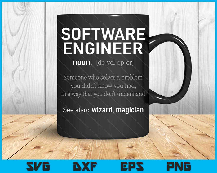 Software Engineer Definition SVG PNG Cutting Printable Files