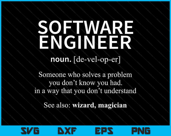 Software Engineer Definitie Coder Definitie SVG PNG Afdrukbare bestanden snijden