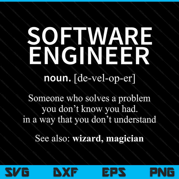 Definición de ingeniero de software Definición de codificador SVG PNG Corte de archivos imprimibles