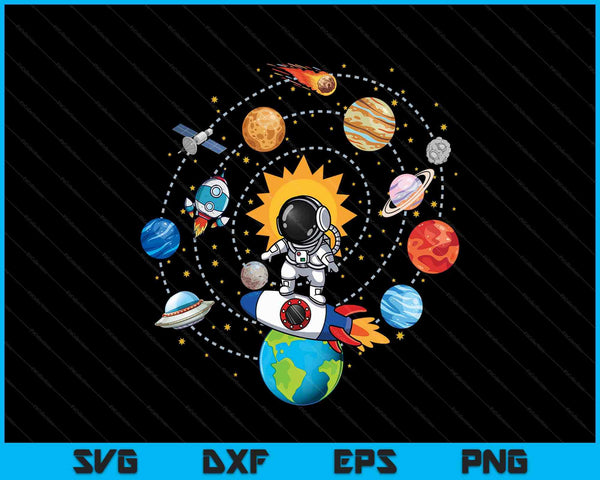 Solar system planets science space astronaut universe galaxy SVG cut file