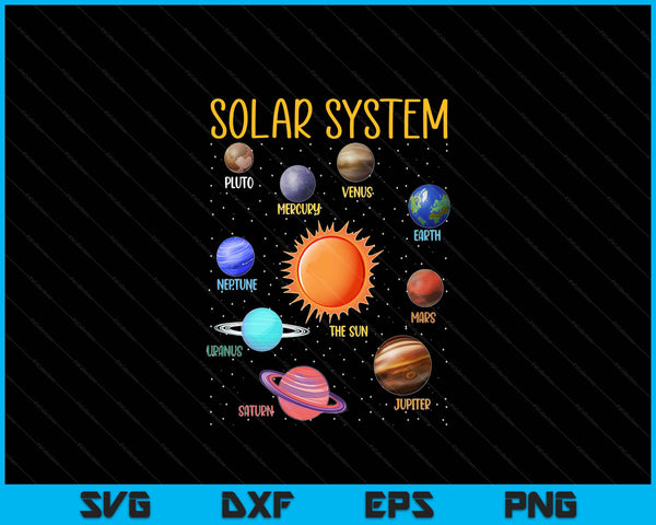 Solar system planets science space STEM SVG cut file