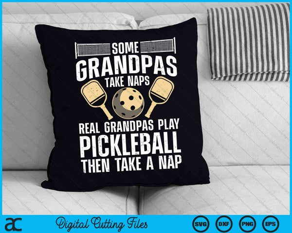 Sommige opa's doen dutjes Echte opa's spelen Pickleball SVG PNG digitale snijbestanden