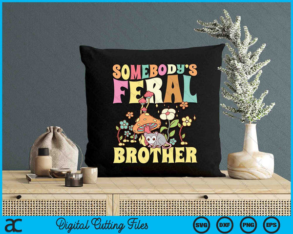 Somebody's Feral Brother Opossum Wild Groovy Mushroom SVG PNG Digital Cutting Files