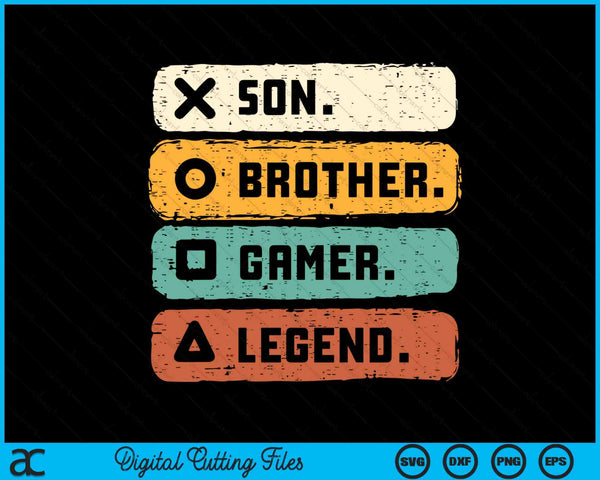 Son brother video gamer legend gaming SVG cut file