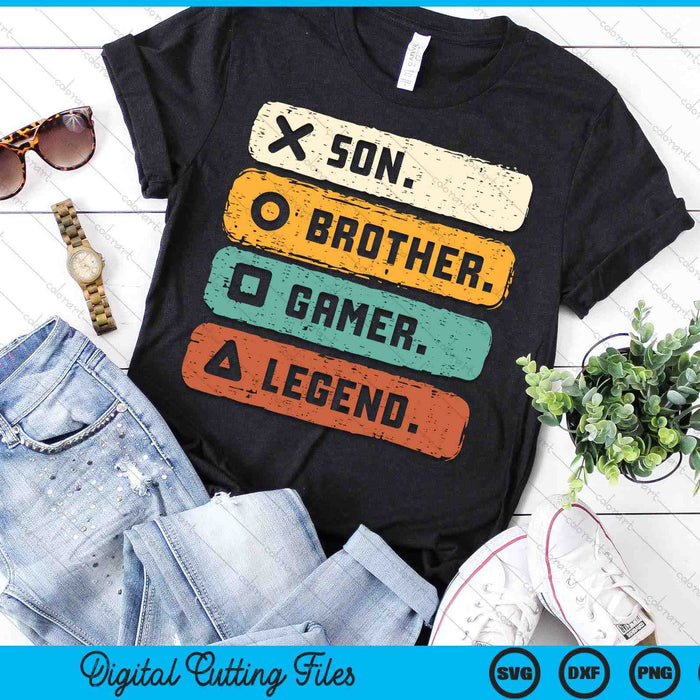 Son Brother Video Gamer Legend Gaming SVG PNG Digital Printable Files