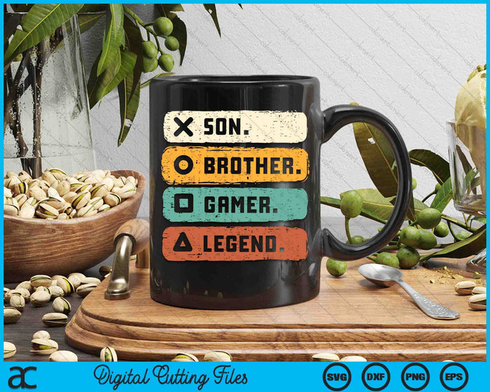 Son Brother Video Gamer Legend Gaming SVG PNG Digital Printable Files