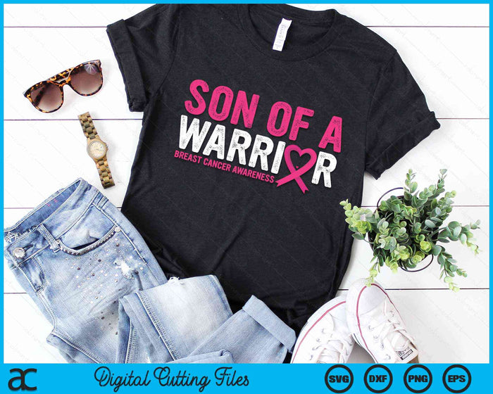 Son Of A Warrior Breast Cancer Awareness SVG PNG Digital Cutting File