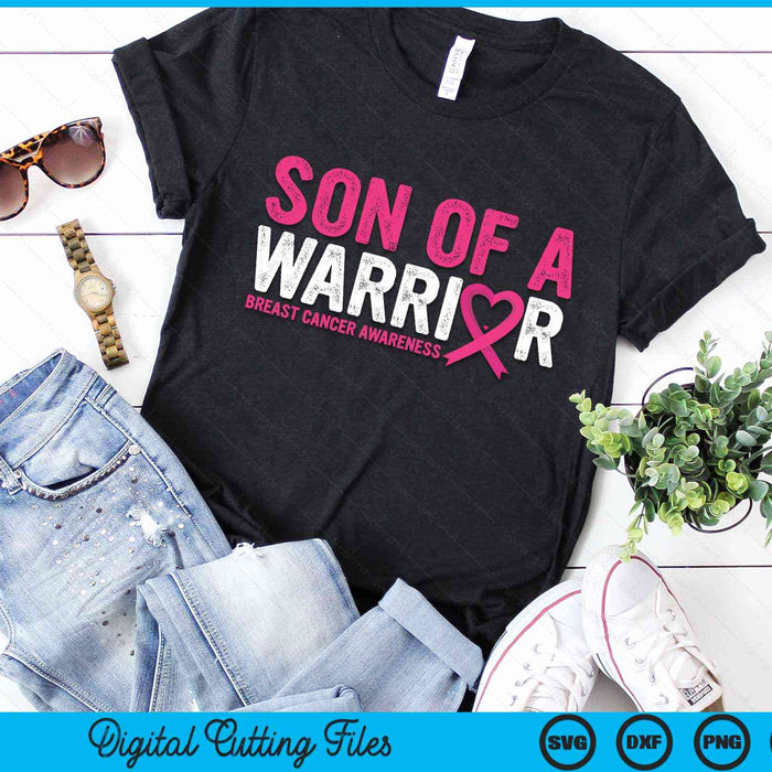 Son Of A Warrior Breast Cancer Awareness SVG PNG Digital Cutting File