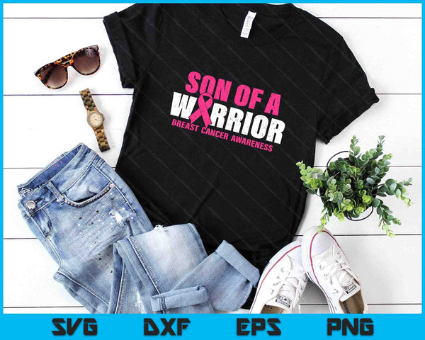 Son Of A Warrior Breast Cancer Awareness SVG PNG Digital Printable Files