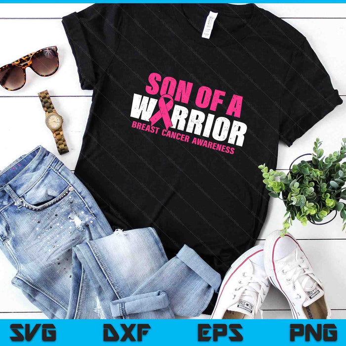 Son Of A Warrior Breast Cancer Awareness SVG PNG Digital Printable Files