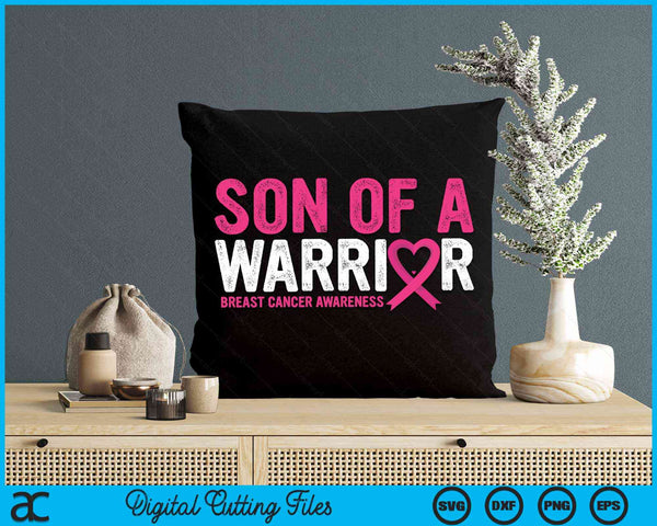 Son Of A Warrior Breast Cancer Awareness SVG PNG Digital Cutting File