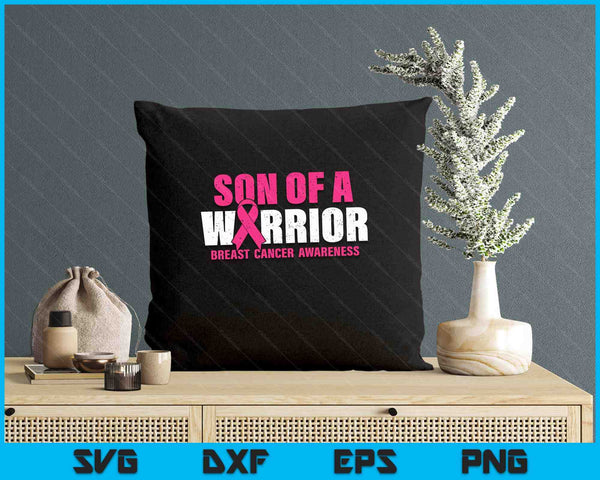 Son Of A Warrior Breast Cancer Awareness SVG PNG Digital Printable Files