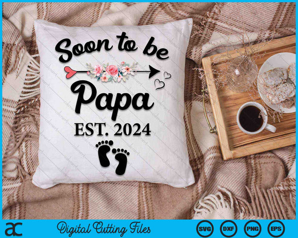 Binnenkort papa 2024 nieuwe papa SVG PNG digitale snijbestanden