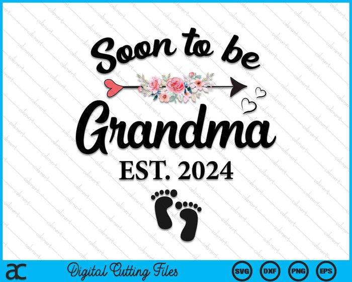 Soon to be Grandma 2024 New Grandma SVG PNG Digital Cutting Files