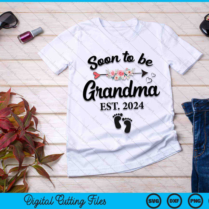 Soon to be Grandma 2024 New Grandma SVG PNG Digital Cutting Files