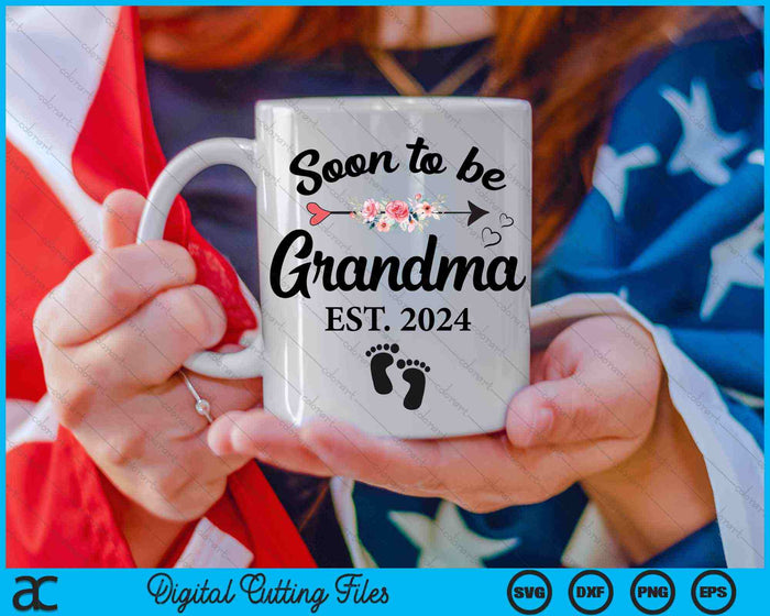 Soon to be Grandma 2024 New Grandma SVG PNG Digital Cutting Files