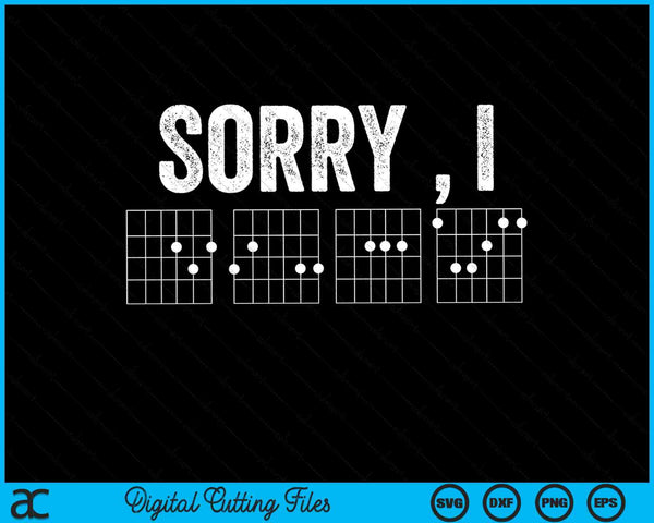 Sorry I-DGAF akkoorden gitaar verborgen bericht SVG PNG digitale snijbestanden