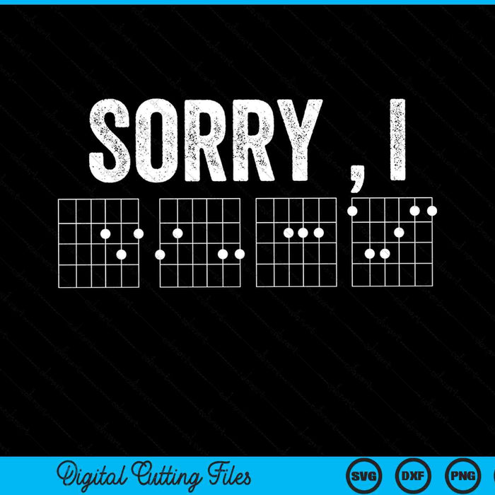 Sorry I-DGAF akkoorden gitaar verborgen bericht SVG PNG digitale snijbestanden