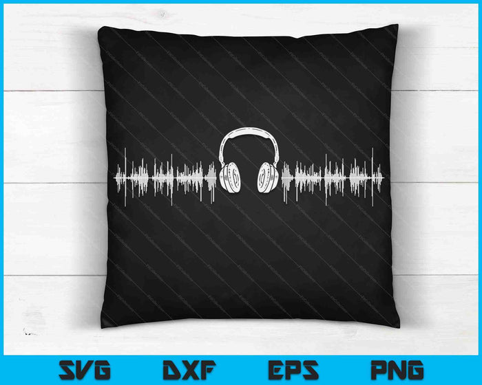 Sound Engineer Headset Heartbeat Audio Recording Editor SVG PNG Digital Cutting Files