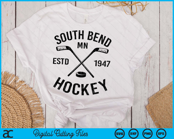 South Bend Minnesota Ice Hockey Sticks Vintage Gift SVG PNG Digital Cutting Files