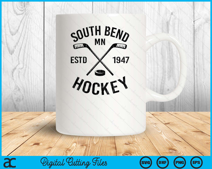 South Bend Minnesota Ice Hockey Sticks Vintage Gift SVG PNG Digital Cutting Files