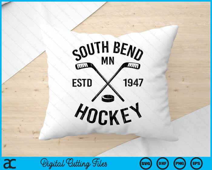 South Bend Minnesota Ice Hockey Sticks Vintage Gift SVG PNG Digital Cutting Files