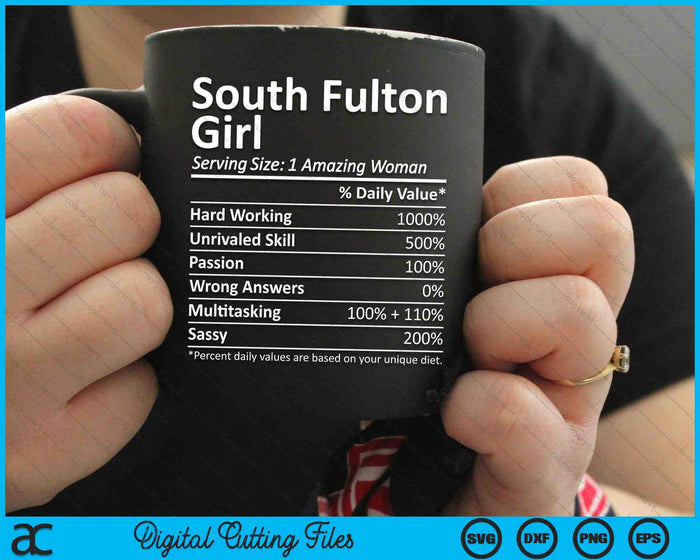 South Fulton Girl GA Georgia Funny City Home Roots SVG PNG Archivos de corte digital