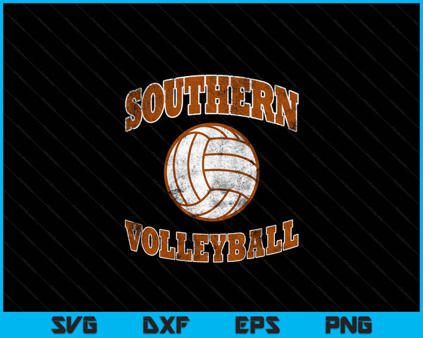 Southern Volleyball Vintage Distressed SVG PNG Digital Cutting Files