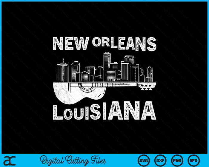 Souvenir New Orleans Guitar Music Louisiana New Orleans SVG PNG Digital Cutting Files