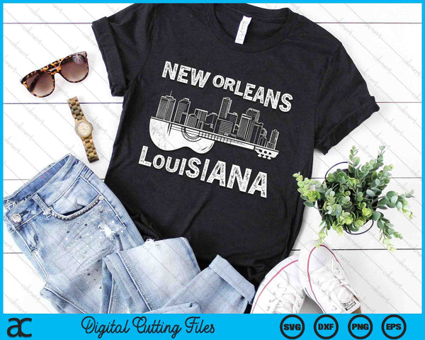 Souvenir New Orleans Guitar Music Louisiana New Orleans SVG PNG Digital Cutting Files