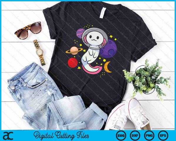 Space Axolotl Kawaii Pastel Goth Anime SVG PNG Cortar archivos imprimibles - on a t-shirt