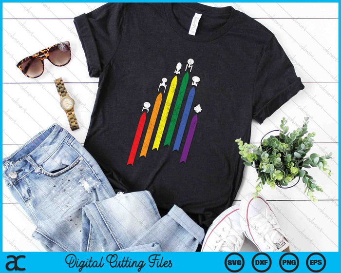 Spaceship LGBT Flag Gay Pride Month Transgender Rainbow SVG PNG Digital Cutting Files
