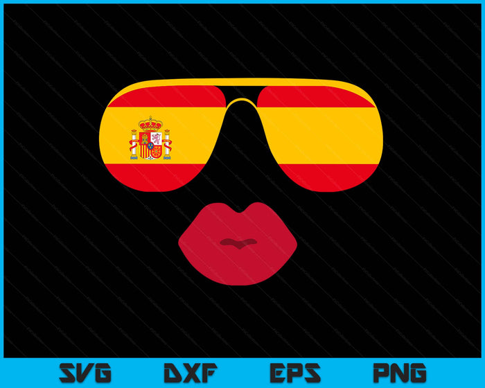 Spain Flag in Glasses Spanish Flag España Flags SVG PNG Digital Printable Files