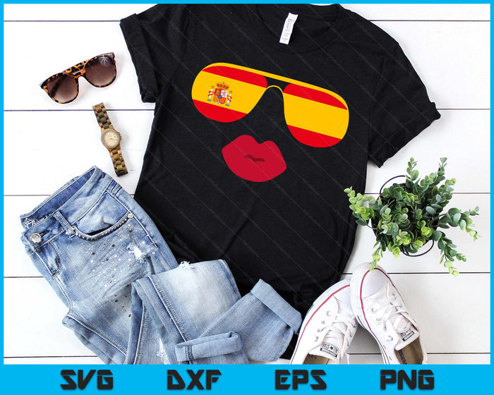 Spain Flag in Glasses Spanish Flag España Flags SVG PNG Digital Printable Files