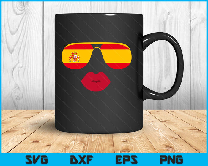Spain Flag in Glasses Spanish Flag España Flags SVG PNG Digital Printable Files