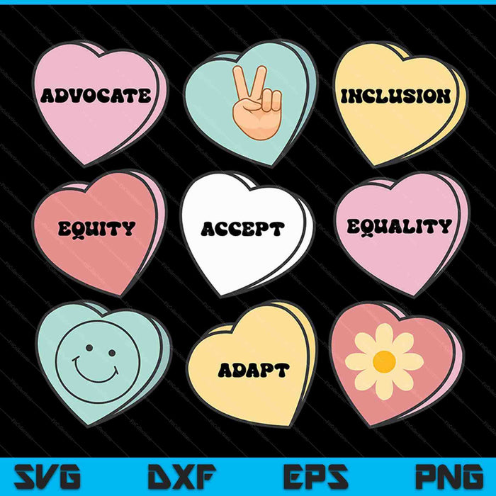 Special education teacher Valentine conversation heart SVG cut file
