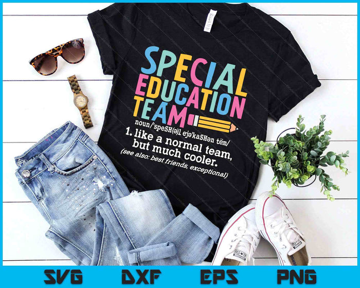 Special Education Team Definition Retro Ed Team Crew Teacher SVG PNG Digital Printable Files